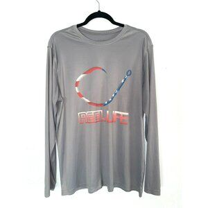 Reel Life Mens Long Sleeve Gray Fishing Shirt Size XL